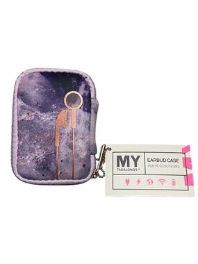 MYTAGALONGS Purple Marble Earbud Travel Case